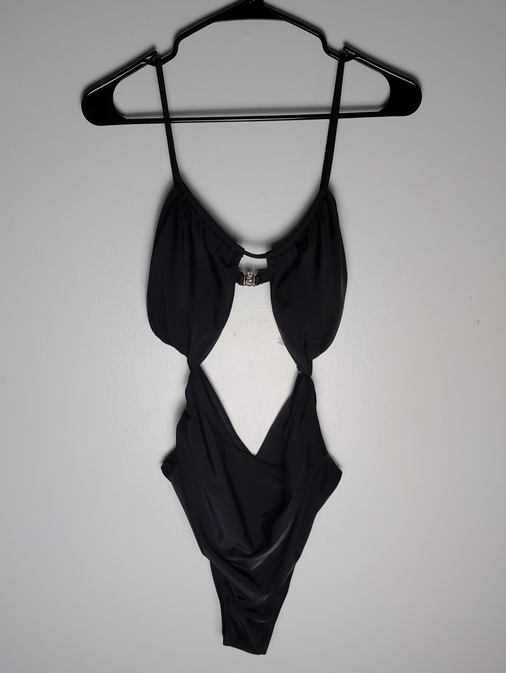 Black Cutout One-Piece Swimsuit Pool Swimming Summer Sexy XL
